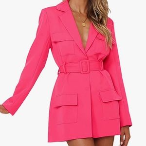 Pink Belted Blazer Dress Size M